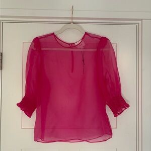 Cinq a Sept Pink Sheer Women's Top